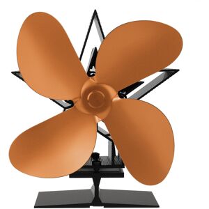GreenZech (Golden) 1350RPM 4 Leaves Stove Fan Heat Powered Motor Energy Saving Fireplace E GreenZech (Golden) 1350RPM 4 Leaves Stove Fan Heat Powered Motor Energy Saving Fireplace E