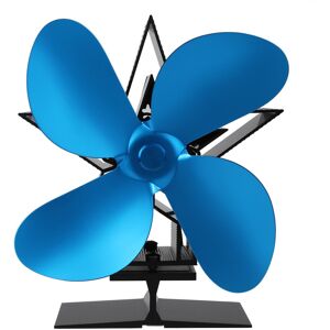 GreenZech (Blue) 1350RPM 4 Leaves Stove Fan Heat Powered Motor Energy Saving Fireplace Eco GreenZech (Blue) 1350RPM 4 Leaves Stove Fan Heat Powered Motor Energy Saving Fireplace Eco