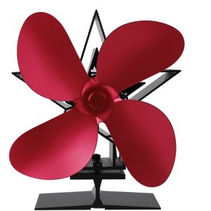 GreenZech (Red) 1350RPM 4 Leaves Stove Fan Heat Powered Motor Energy Saving Fireplace EcoF GreenZech (Red) 1350RPM 4 Leaves Stove Fan Heat Powered Motor Energy Saving Fireplace EcoF