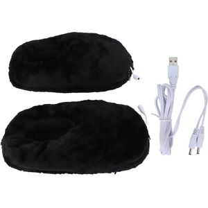 Unbranded Heated Plush Shoes Men Women USB Electric Slippers Black, 31 x 15cm Unbranded Heated Plush Shoes Men Women USB Electric Slippers Black, 31 x 15cm