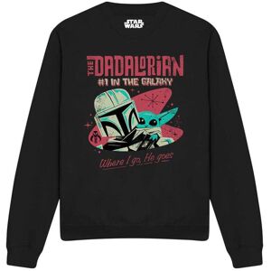 (S, Black) Star Wars Unisex Adult #1 Dadalorian Where I Go Sweatshirt (S, Black) Star Wars Unisex Adult #1 Dadalorian Where I Go Sweatshirt