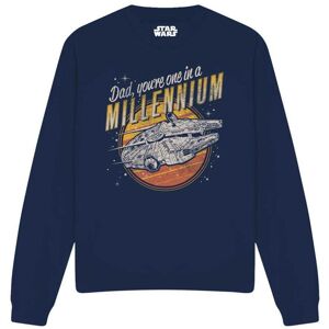 (S, Navy) Star Wars Unisex Adult Dad One In A Millennium Vintage Sweatshirt (S, Navy) Star Wars Unisex Adult Dad One In A Millennium Vintage Sweatshirt