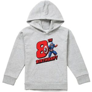 Captain America Childrens/Kids 8th Birthday Heather Pull Over Hoodie Captain America Childrens/Kids 8th Birthday Heather Pull Over Hoodie
