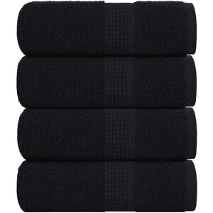 vidaXL Guest Towels 4 pcs Black 30x50 cm - Guest Towels vidaXL Guest Towels 4 pcs Black 30x50 cm - Guest Towels