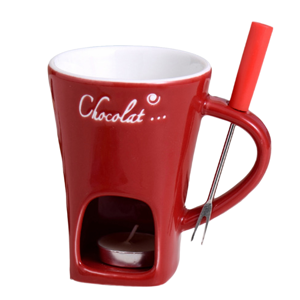 Unbranded Fondue Mug Set Chocolate Cheese Milk Cream Making Set Red Unbranded Fondue Mug Set Chocolate Cheese Milk Cream Making Set Red