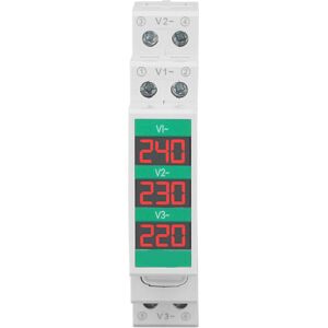 Unbranded 3 Phase AC Voltmeter Din Rail Mount LCD Digital Unbranded 3 Phase AC Voltmeter Din Rail Mount LCD Digital