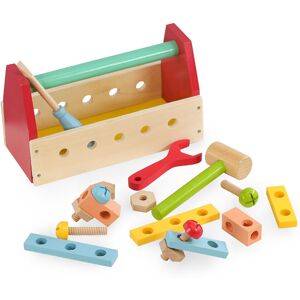 The Magic Toy Shop 17Pcs Wooden Tool Box for Kids Educational Building & Role Pl The Magic Toy Shop 17Pcs Wooden Tool Box for Kids Educational Building & Role Pl
