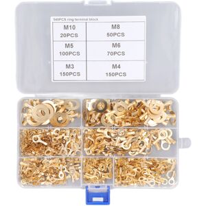Unbranded 540Pcs Gold Brass Ring Terminal M3 M4 M5 M6 M8 M10 Unbranded 540Pcs Gold Brass Ring Terminal M3 M4 M5 M6 M8 M10