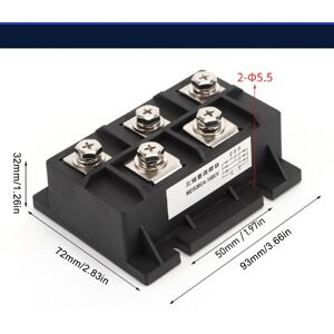 Unbranded Bridge Rectifier 1600V 200A 3 Phase 5 Terminal Unbranded Bridge Rectifier 1600V 200A 3 Phase 5 Terminal