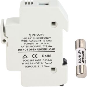 Unbranded 1P 32A 1000VDC Solar PV Fuse Holder 1000VDC 20A Unbranded 1P 32A 1000VDC Solar PV Fuse Holder 1000VDC 20A
