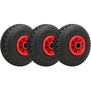Parnells 300x4 Pneumatic Wheels 260x85mm Plastic Rim 20mm Roller Bearing 150kg (Set of 3) Parnells 300x4 Pneumatic Wheels 260x85mm Plastic Rim 20mm Roller Bearing 150kg (Set of 3)