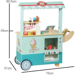 Unbranded (Blue Cart) Wooden Ice Cream Cart Toy Playset With Cash Register For Creative Ki Unbranded (Blue Cart) Wooden Ice Cream Cart Toy Playset With Cash Register For Creative Ki