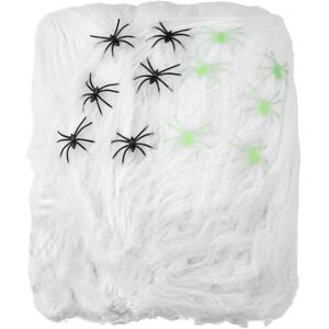 Rubies White spiderweb decoration with spiders 500g Halloween Rubies White spiderweb decoration with spiders 500g Halloween