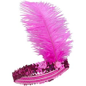 Rubies Women's Charleston headband with sequins and fuchsia pink feather Rubies Women's Charleston headband with sequins and fuchsia pink feather
