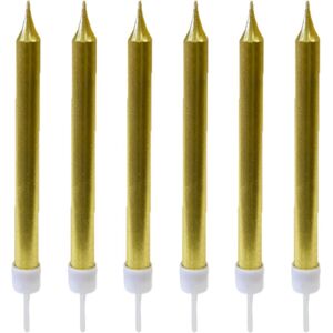 Rubies 10 Metallic Gold Birthday Candles 7cm Rubies 10 Metallic Gold Birthday Candles 7cm