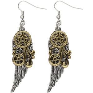 Rubies Steampunk Adult Cogs and Feathers Earrings Rubies Steampunk Adult Cogs and Feathers Earrings