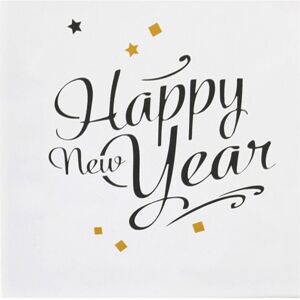Rubies 20 Happy New Year Gold Paper Napkins 33 x 33 cm Rubies 20 Happy New Year Gold Paper Napkins 33 x 33 cm