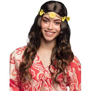 Rubies Long brown wig with flower headband for women Rubies Long brown wig with flower headband for women
