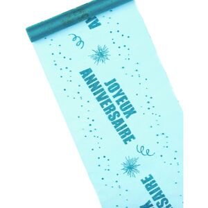 Rubies Turquoise Happy Birthday Organza Table Runner 29cm x 5m Rubies Turquoise Happy Birthday Organza Table Runner 29cm x 5m