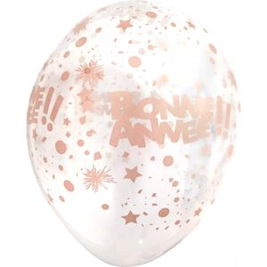 Rubies 6 Transparent Happy New Year balloons rose gold 30 cm Rubies 6 Transparent Happy New Year balloons rose gold 30 cm
