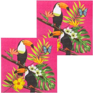 Rubies 20 Fuchsia Toucan Paper Napkins 33 x 33 cm Rubies 20 Fuchsia Toucan Paper Napkins 33 x 33 cm