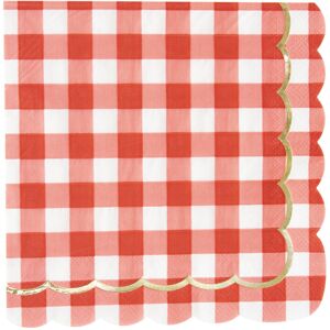 Rubies 16 Scalloped Gingham and Gold Paper Napkins 33 x 33 cm Rubies 16 Scalloped Gingham and Gold Paper Napkins 33 x 33 cm