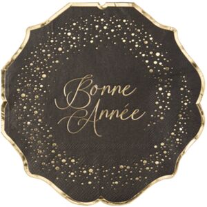 Rubies 16 Black and Gold Happy New Year Paper Napkins 33 x 33 cm Rubies 16 Black and Gold Happy New Year Paper Napkins 33 x 33 cm