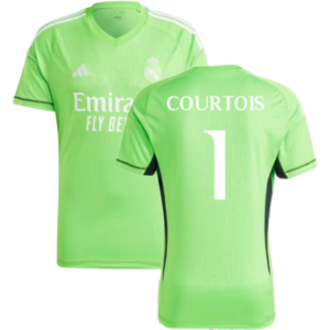 adidas (M) 2023-2024 Real Madrid Home Goalkeeper Shirt (Solar Green) (COURTOIS 1) adidas (M) 2023-2024 Real Madrid Home Goalkeeper Shirt (Solar Green) (COURTOIS 1)
