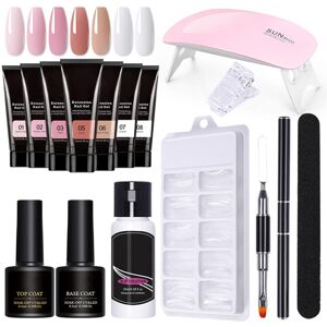 Unbranded Nail Gel Builder Kit with Extension - 3 Extension Gels, 100 Nail Tips, Nail Lamp Unbranded Nail Gel Builder Kit with Extension - 3 Extension Gels, 100 Nail Tips, Nail Lamp