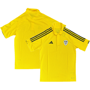 (XS) Leeds United Men's Polo adidas Football Yellow Polo Top - New (XS) Leeds United Men's Polo adidas Football Yellow Polo Top - New