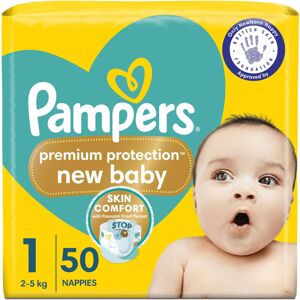 Pampers Premium Protection Baby Size 1, 50 Nappies, 2kg-5kg, Essential Pack, Dou Pampers Premium Protection Baby Size 1, 50 Nappies, 2kg-5kg, Essential Pack, Dou