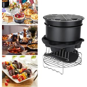 GreenZech 9inch 12pcs/Set Air Fryer With Baking Pad Pot Silicone Mat BBQ Grill Pan Multi-P GreenZech 9inch 12pcs/Set Air Fryer With Baking Pad Pot Silicone Mat BBQ Grill Pan Multi-P