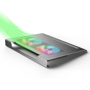 GreenZech (Grey) Laptop Cooling Pads Aluminum Alloy Laptop Stand with RGB, Brightness and GreenZech (Grey) Laptop Cooling Pads Aluminum Alloy Laptop Stand with RGB, Brightness and