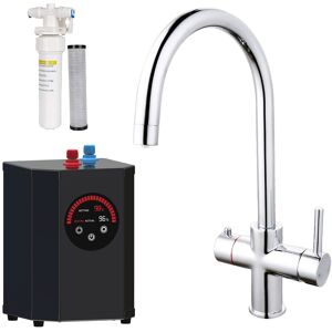 Nes Home Instant Boiling Water Kitchen Tap Round Chrome, Boiler & Water Filter Nes Home Instant Boiling Water Kitchen Tap Round Chrome, Boiler & Water Filter