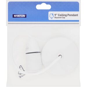 Status Ceiling Pendant Light Fitting 9 Inch White Pendant Bayonet Light Bu Status Ceiling Pendant Light Fitting 9 Inch White Pendant Bayonet Light Bu