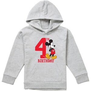 Disney Childrens/Kids Mickey Mouse Heather 4th Birthday Hoodie Disney Childrens/Kids Mickey Mouse Heather 4th Birthday Hoodie