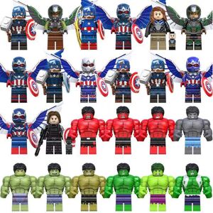 Bonxaif (24PCS Superhero) 24PCS Superhero Captain America Hulk FALCON Minifigures Buildi Bonxaif (24PCS Superhero) 24PCS Superhero Captain America Hulk FALCON Minifigures Buildi