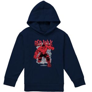 (9-11 Years, Navy) Marvel Childrens/Kids Red Hulk Cracked Pull Over Hoodie (9-11 Years, Navy) Marvel Childrens/Kids Red Hulk Cracked Pull Over Hoodie