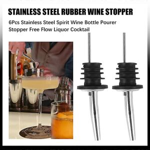 Unbranded For 6pcs Stainless Steel Spirit Wine Bottle Pourer Stopper Liquor Cocktail Unbranded For 6pcs Stainless Steel Spirit Wine Bottle Pourer Stopper Liquor Cocktail