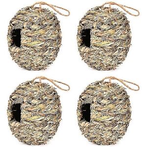 Unbranded For 4 Pack Hanging Bird Nest House For Outsideball Shapehand Wovenmade Of Natura Unbranded For 4 Pack Hanging Bird Nest House For Outsideball Shapehand Wovenmade Of Natura
