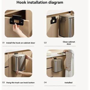 Unbranded For 8l Hanging Trash Can For Kitchen Cabinet Door With Lid Garbage Can Wall Coun Unbranded For 8l Hanging Trash Can For Kitchen Cabinet Door With Lid Garbage Can Wall Coun