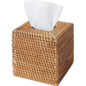 Unbranded For Rattan Tissue Box Cover Hand Woven Square Wicker Holder For Tissues For Bath Unbranded For Rattan Tissue Box Cover Hand Woven Square Wicker Holder For Tissues For Bath
