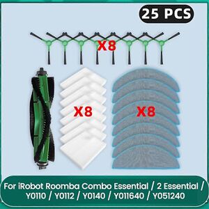 Unbranded For Main Side Brush Filter Mop For Irobot Roomba Combo Essential2 Essentialy0110 Unbranded For Main Side Brush Filter Mop For Irobot Roomba Combo Essential2 Essentialy0110