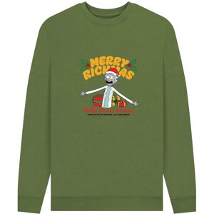 (XXL, Khaki) Rick And Morty Unisex Adult Happy Human Holidays Sweatshirt (XXL, Khaki) Rick And Morty Unisex Adult Happy Human Holidays Sweatshirt