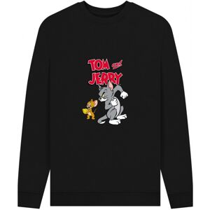 (S, Black) Tom and Jerry Unisex Adult Cheese Sweatshirt (S, Black) Tom and Jerry Unisex Adult Cheese Sweatshirt