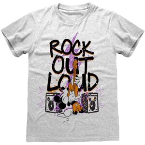 (L, Heather Grey) Disney Unisex Adult Rock Out Loud Mickey T-Shirt (L, Heather Grey) Disney Unisex Adult Rock Out Loud Mickey T-Shirt