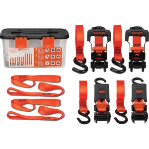 Black & Decker BDX1021 8-Piece Ratchet Strap and Soft Loop Kit with Hard-Sided Sto Black & Decker BDX1021 8-Piece Ratchet Strap and Soft Loop Kit with Hard-Sided Sto
