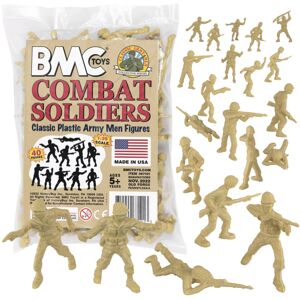 BMC Toys BMC Classic Tan Plastic Army Men 40pc WW2 Soldier Figures Made in USA BMC Toys BMC Classic Tan Plastic Army Men 40pc WW2 Soldier Figures Made in USA