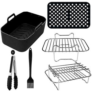 Unbranded For 6pcs Double Basket Air Fryer Parts Dual Zone Deep 76l95l Unbranded For 6pcs Double Basket Air Fryer Parts Dual Zone Deep 76l95l