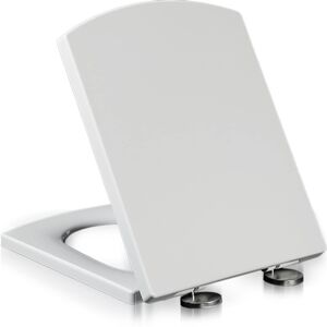 Unbranded 47 cm Soft Close Toilet Seat Square White Duroplast with Antibacterial Coating a Unbranded 47 cm Soft Close Toilet Seat Square White Duroplast with Antibacterial Coating a